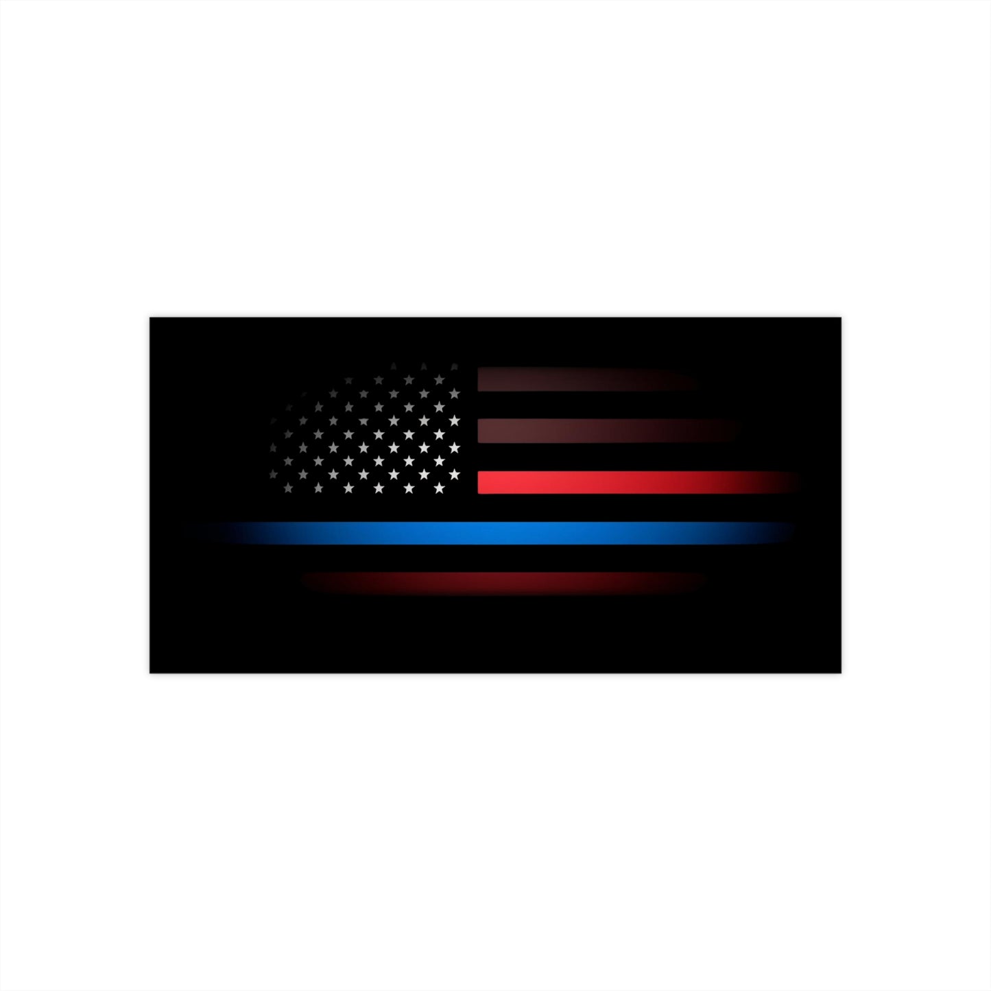 Blue & Red Line American Flag - Bumper Sticker